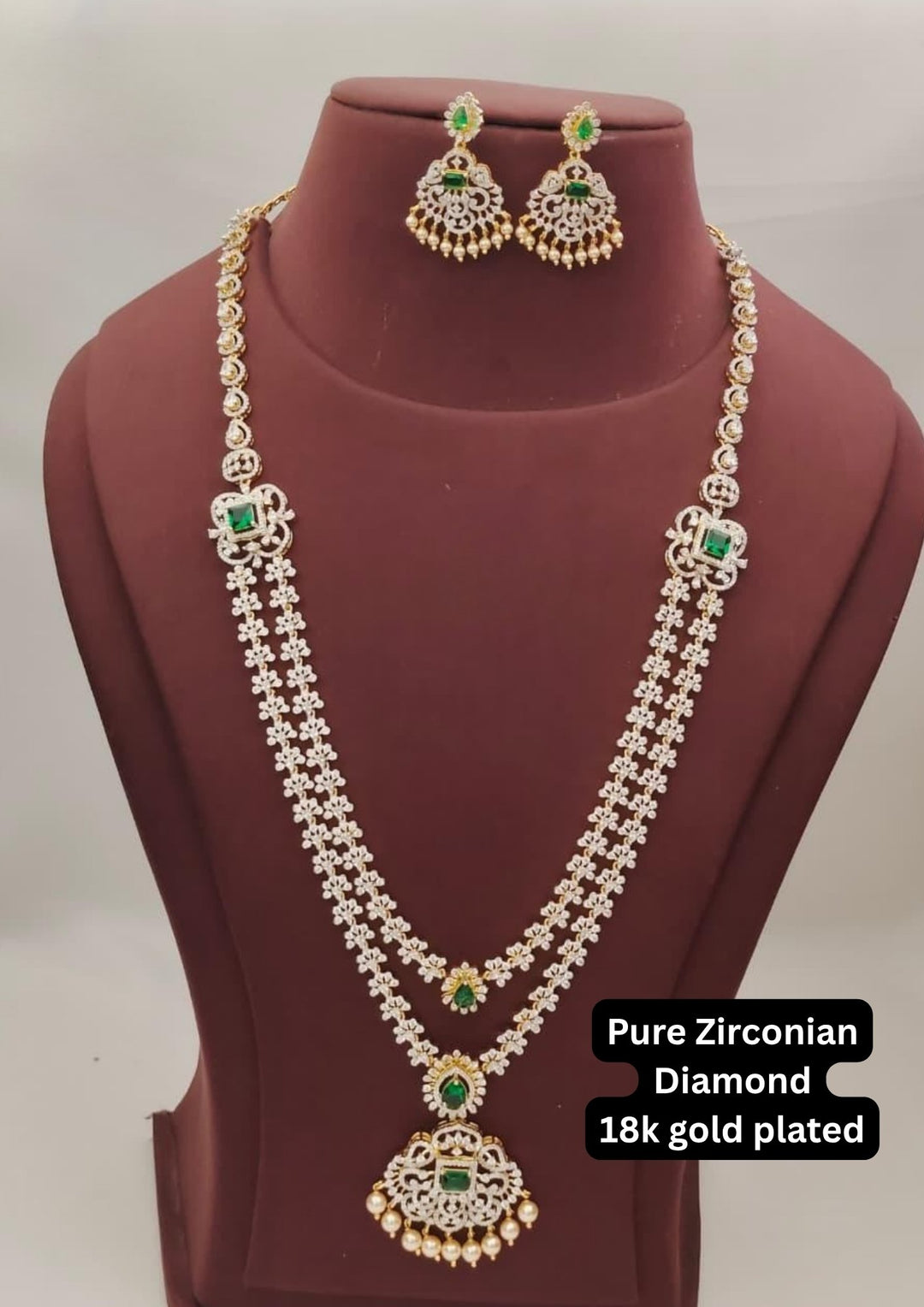 Pure Zirconian Diamond Necklace with Earrings s390053