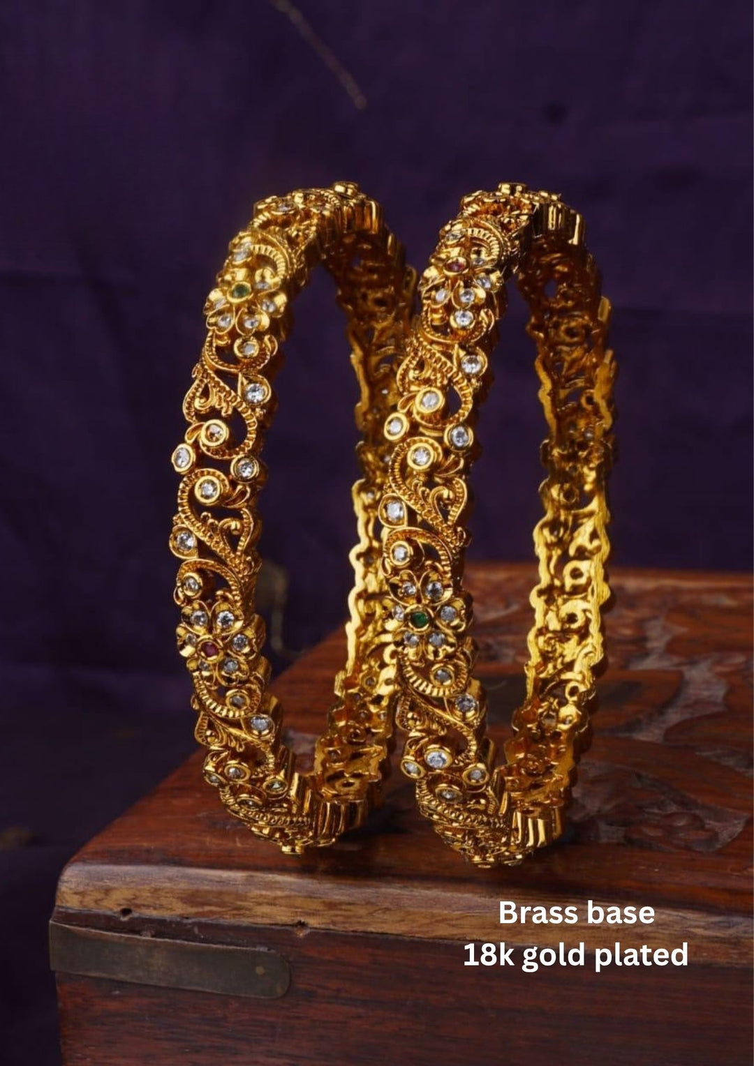 Kundan Matt Bangles ( set of 2 ) c104520