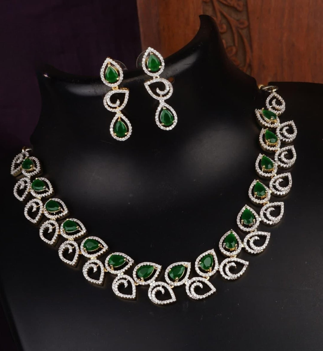 Pure Zirconian Diamond Necklace With Earrings c1012020