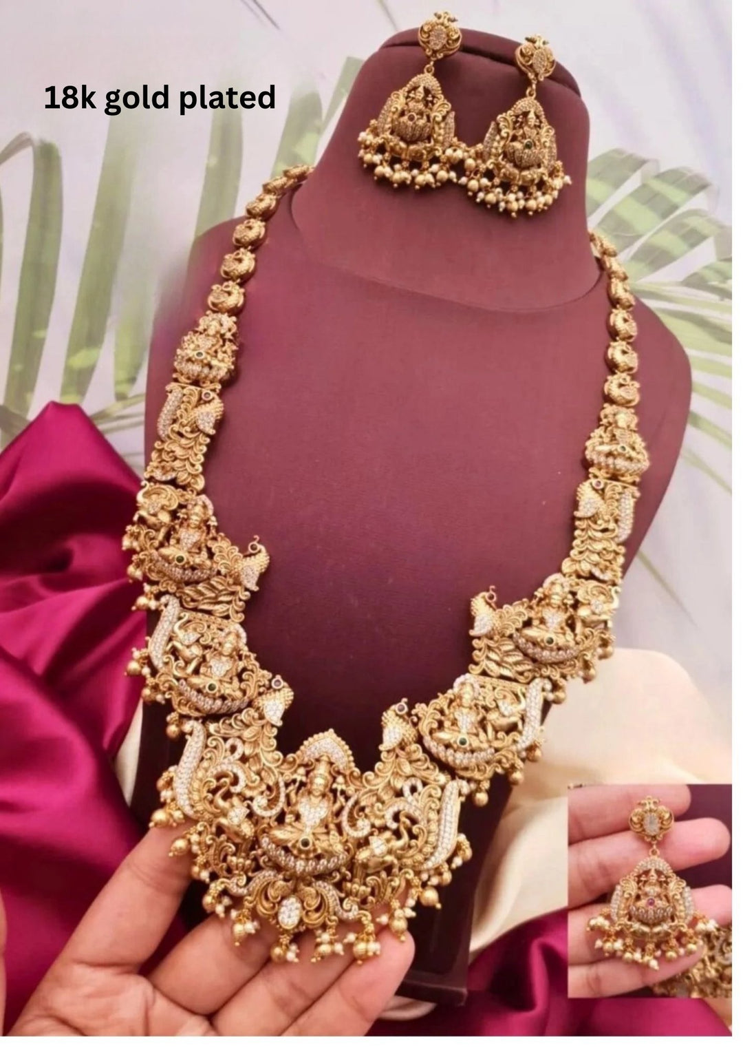 Kundan Temple Necklace With Earrings g103200.