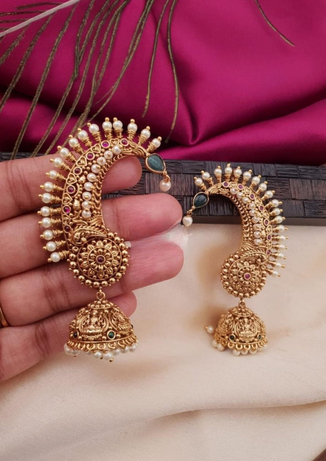 Kundan Stone Jhumkas g101350