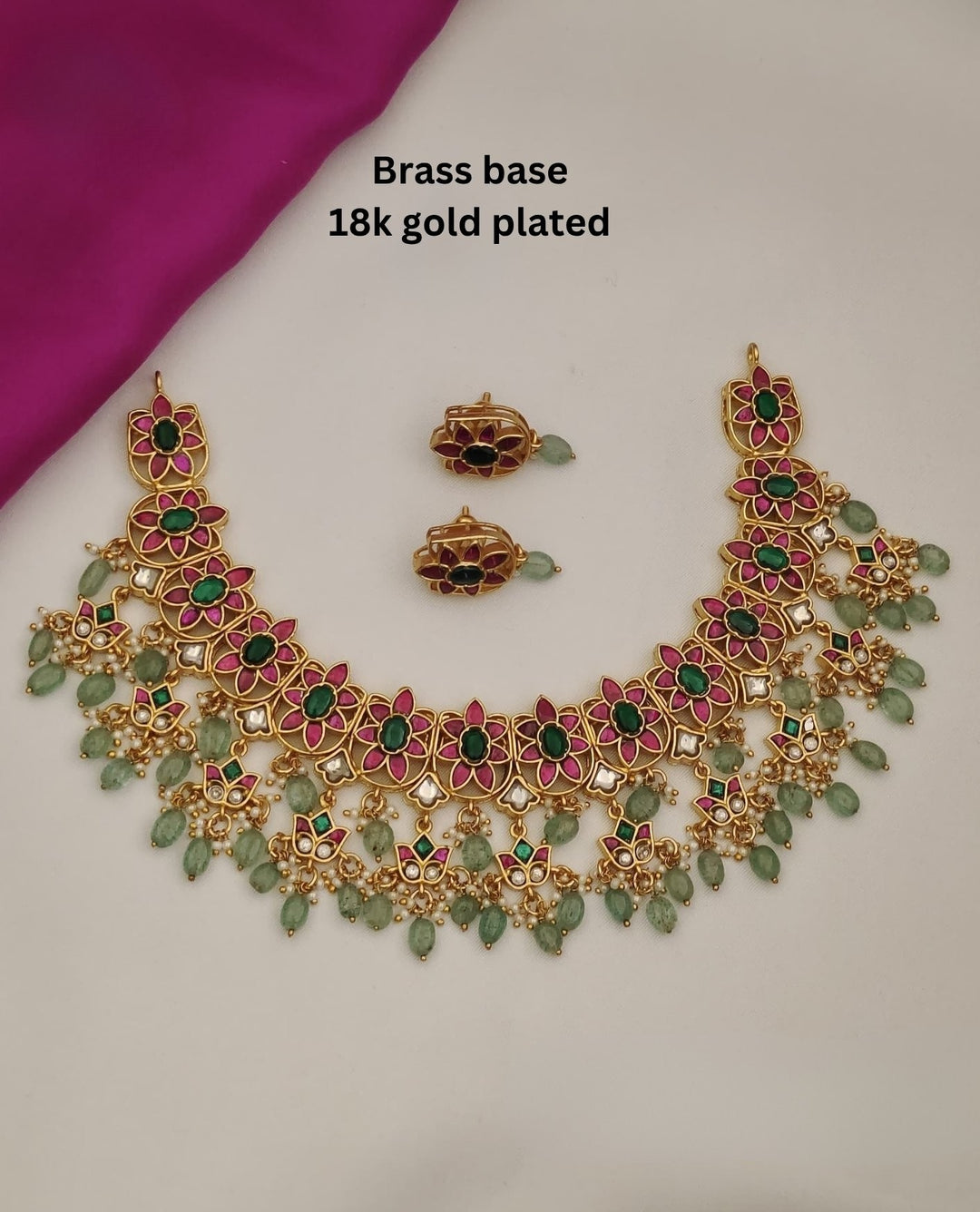 Jadau Kundan Necklace with Earrings s850008