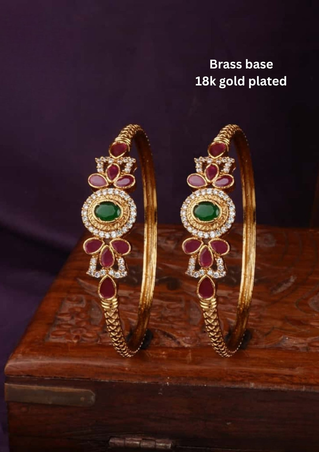 Kundan Matt Bangles ( set of 2 ) c103520