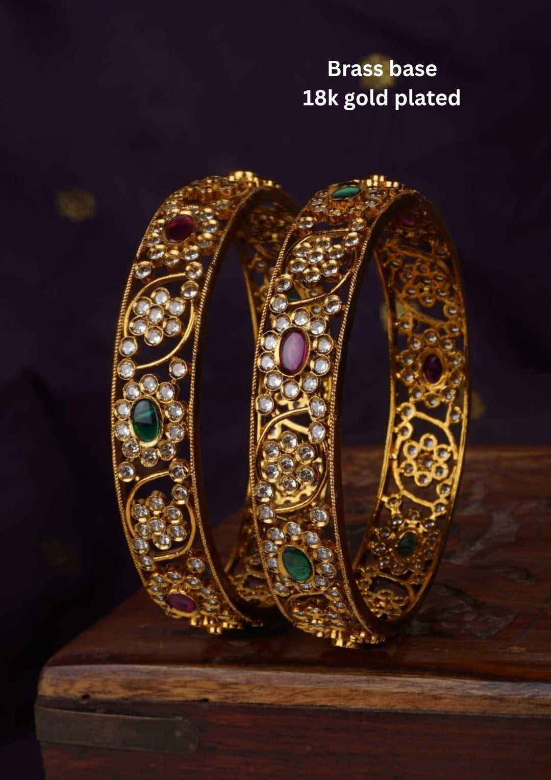 Kundan Matt Bangles ( set of 2 ) c106520