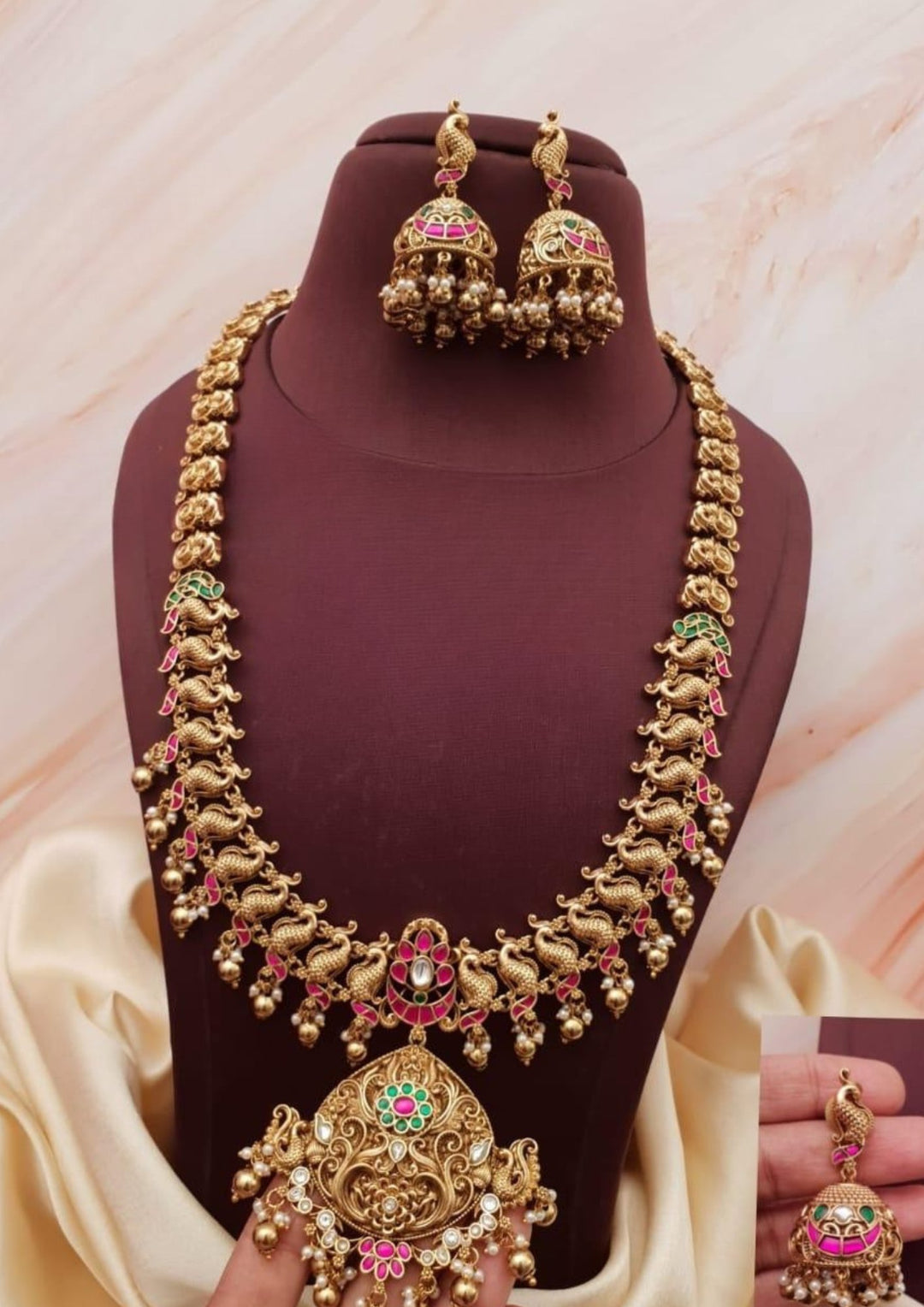 Jadau Kundan Necklace With Earrings g 104750