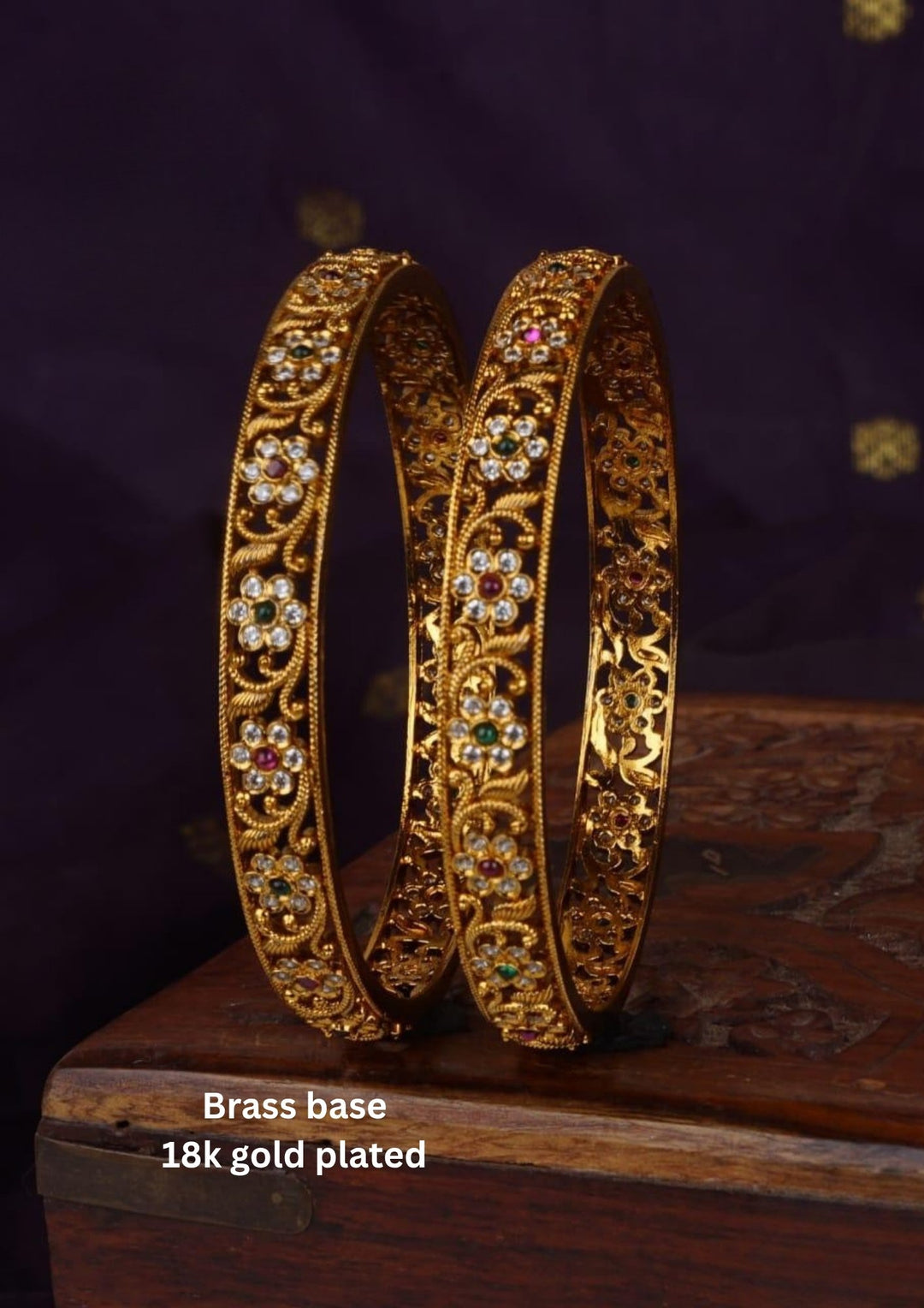 Kundan Matt Bangles ( set of 2 ) c104020