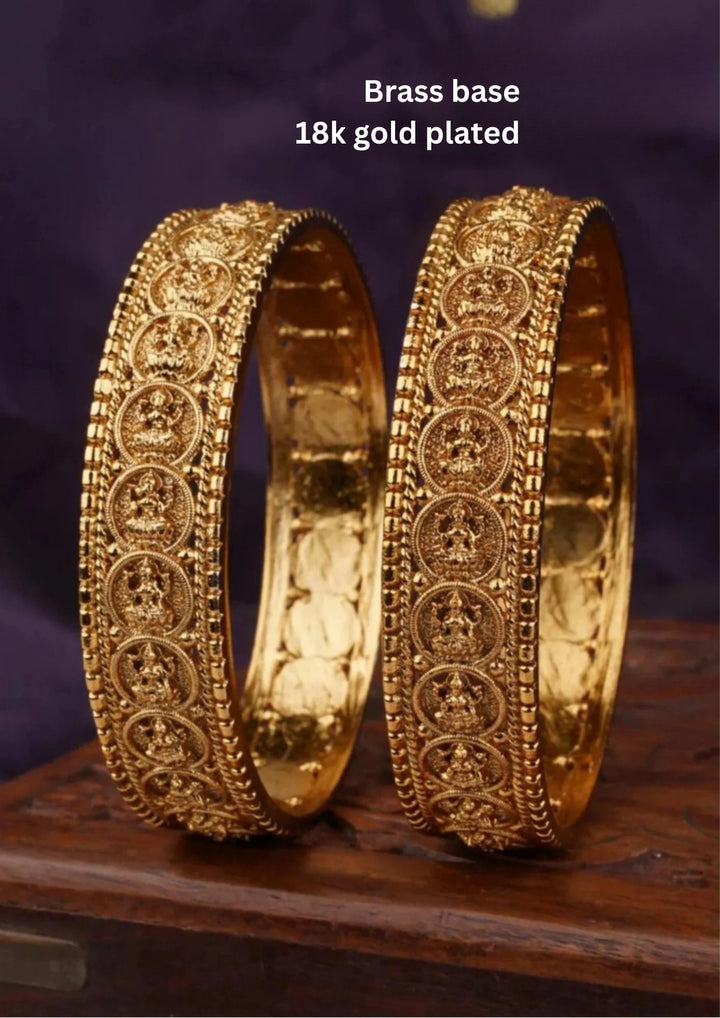 Kundan Temple Bangles c105020 (set of 2)