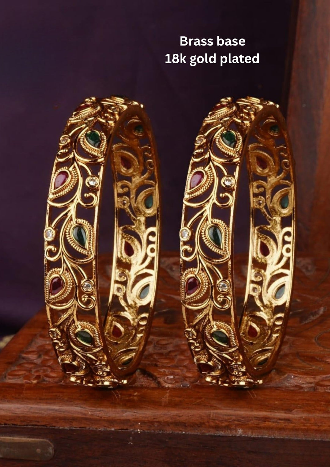 Kundan Matt Bangles ( set of 2 ) c104520