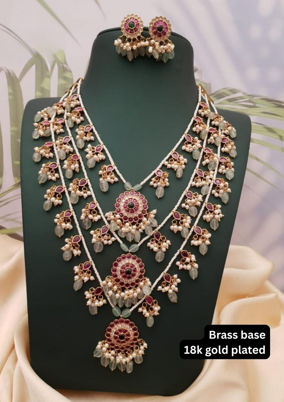 Jadau Kundan Necklace with Earrings g 103100