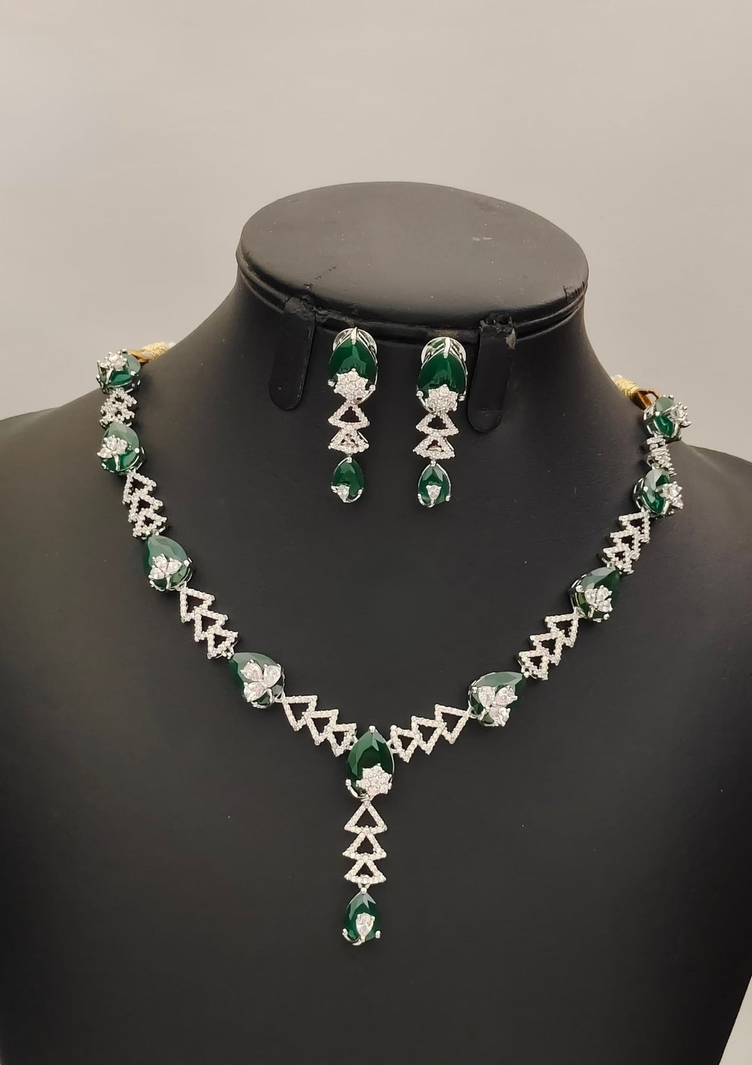 Pure Zirconian Diamond Necklace With Earrings s220081