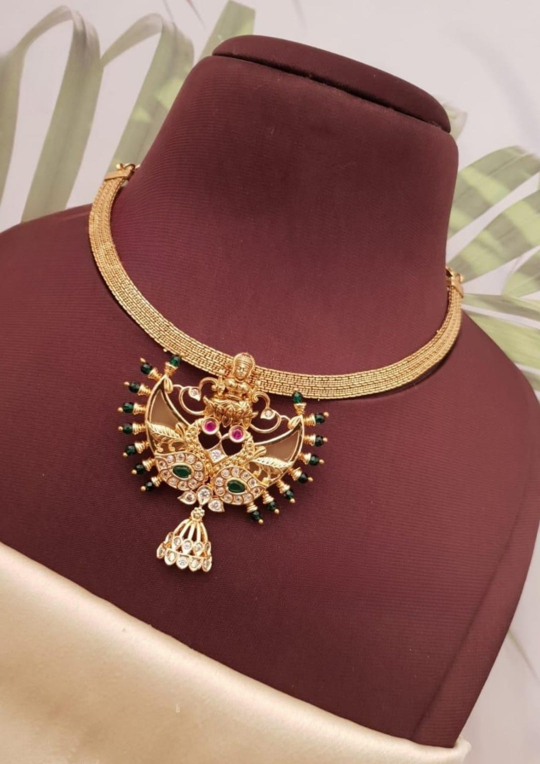 Kundan Brass Base Temple  Necklace g10999