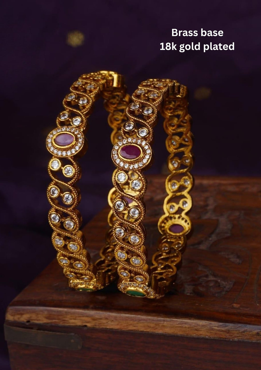Kundan Matt Bangles ( set of 2 ) c105520
