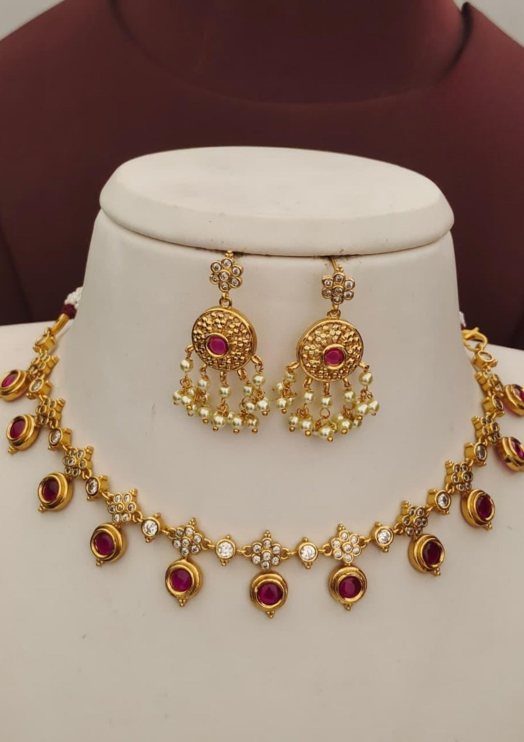 Kundan Necklace with Earrings s130009