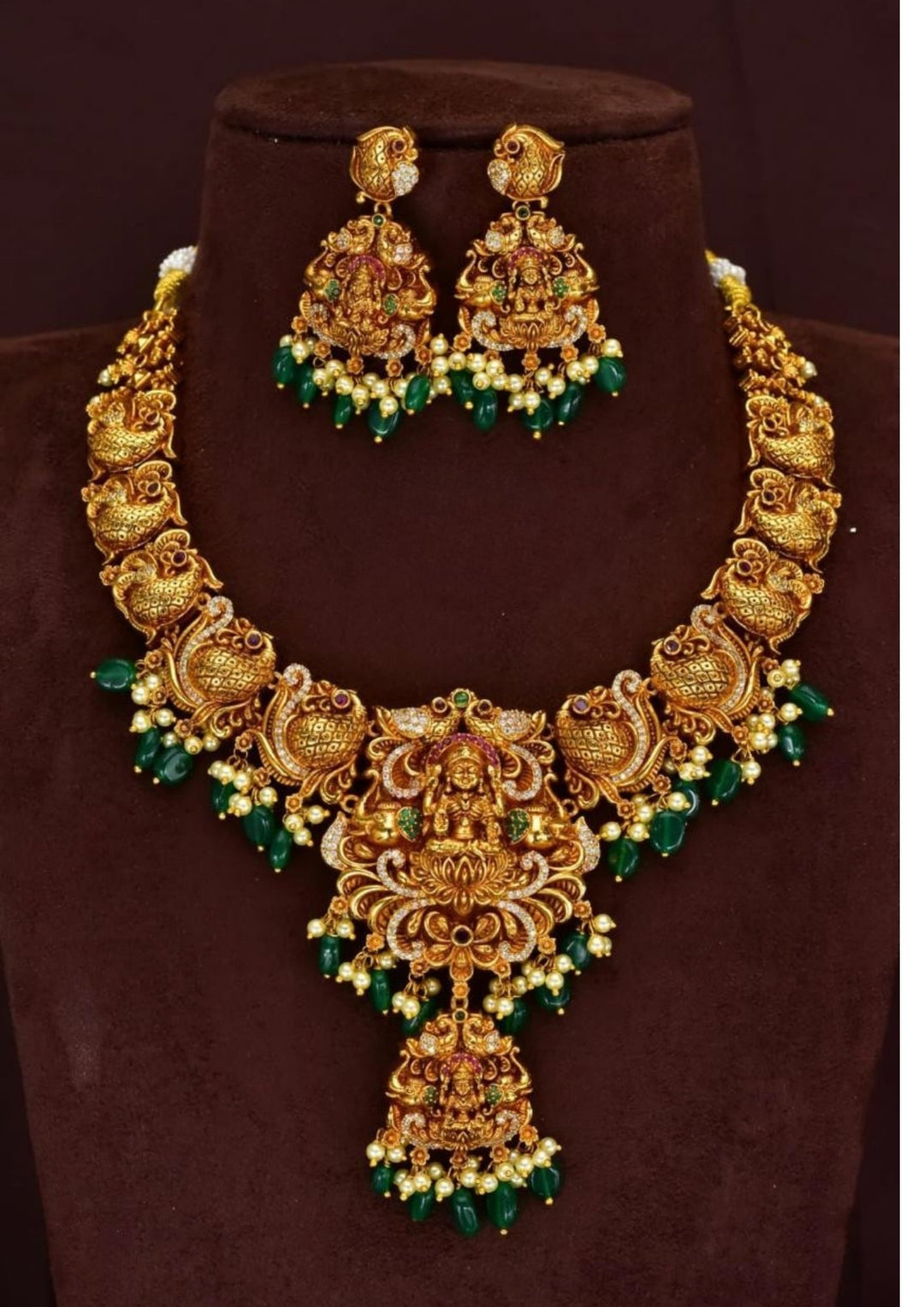 Nakshi Temple Necklace with Earrings yle675