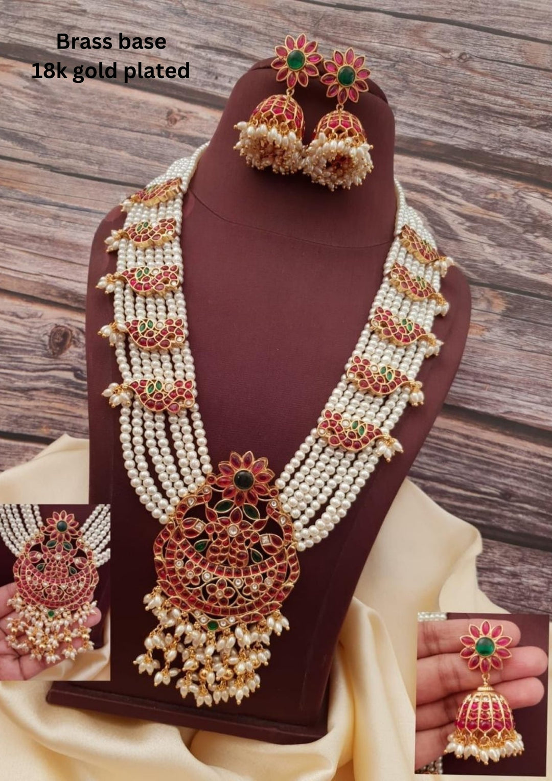 Kundan Necklace with Earrings g104320