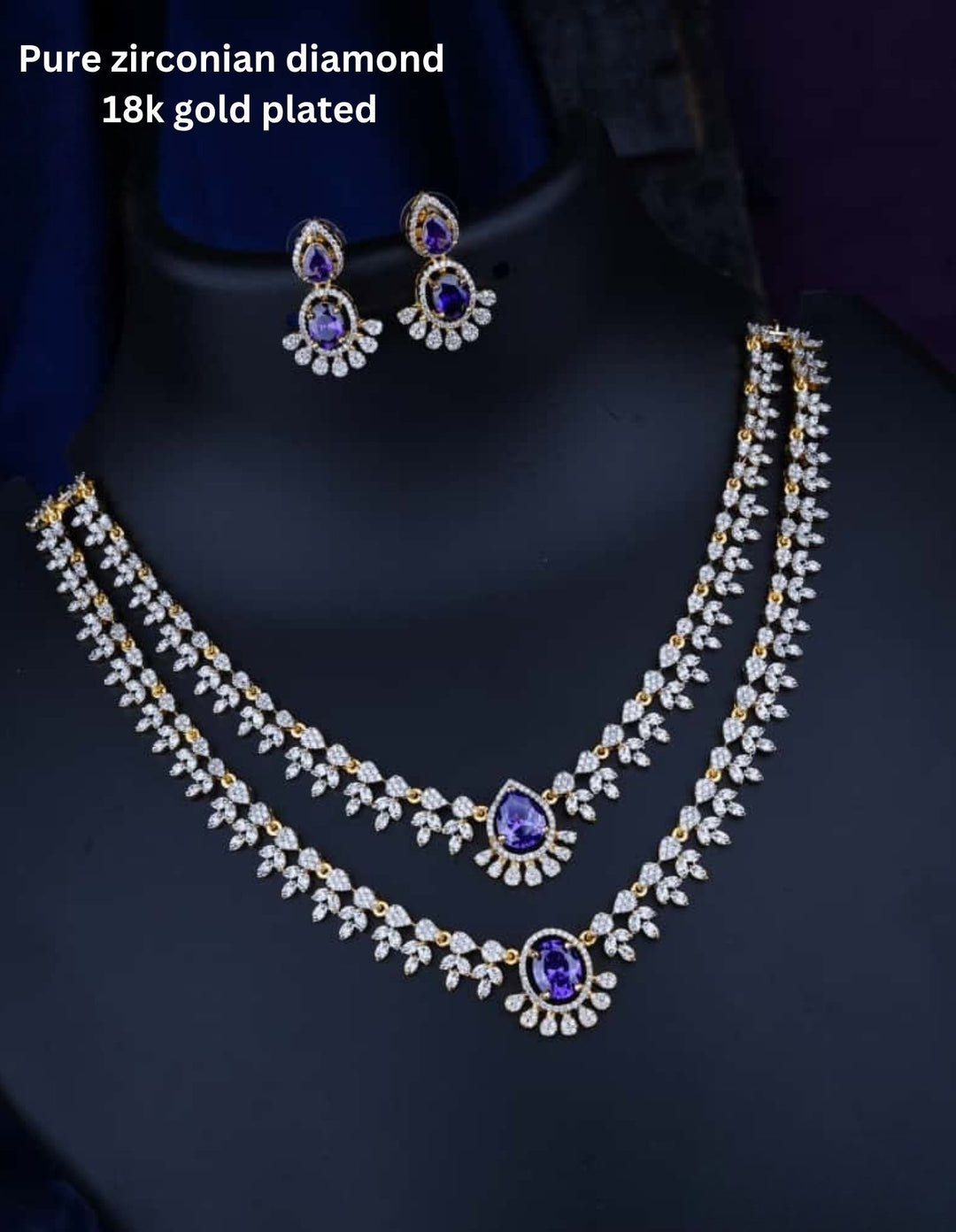 Pure Zirconian Diamond Necklace With Earrings c1015020