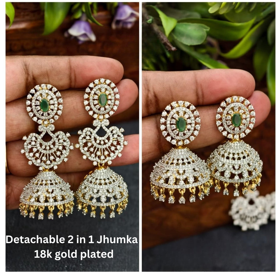 Pure Zirconian Diamond (Detachable 2 in 1) Jhumkas s140011