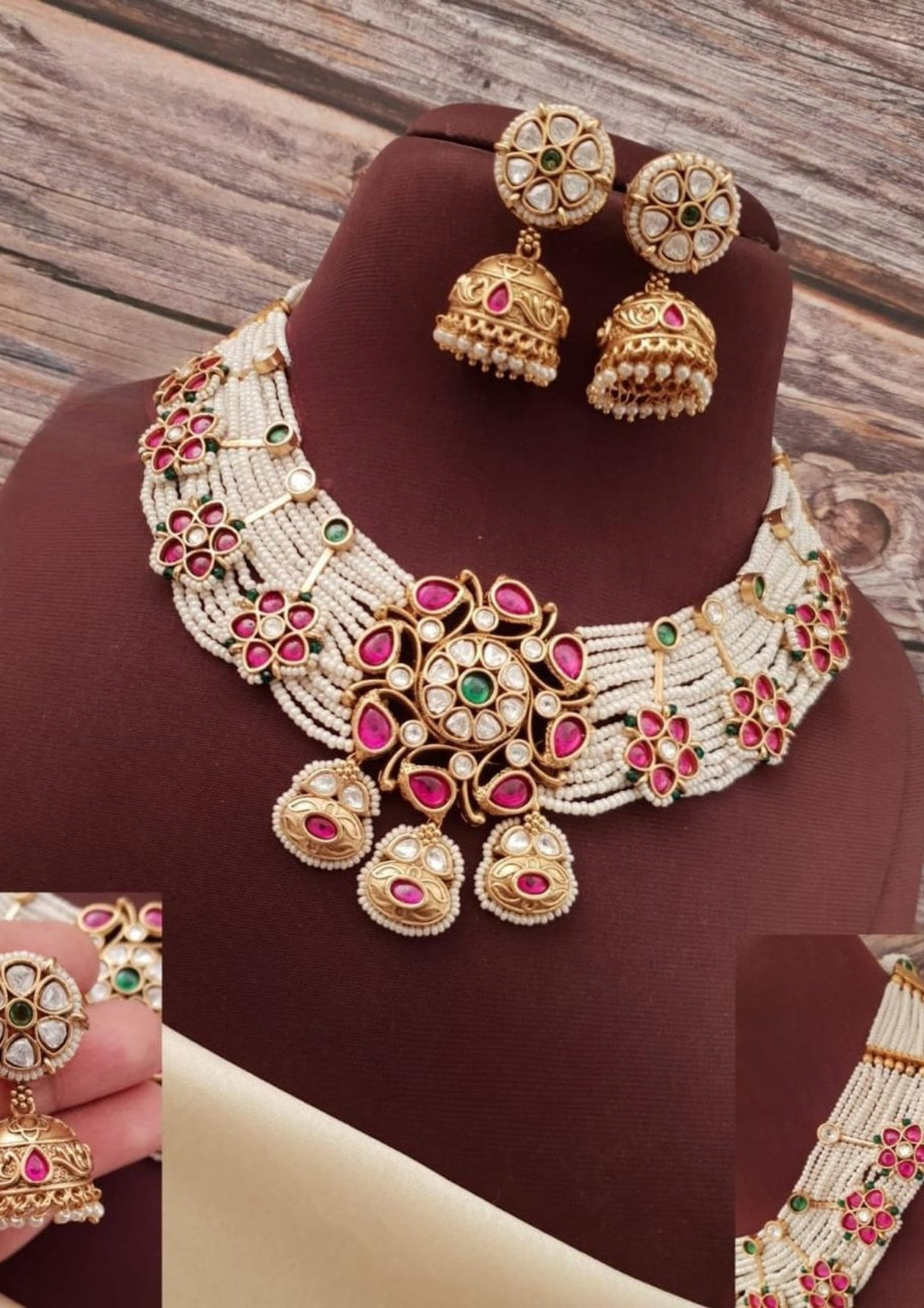 Jadau Kundan Necklace with Earrings g103650