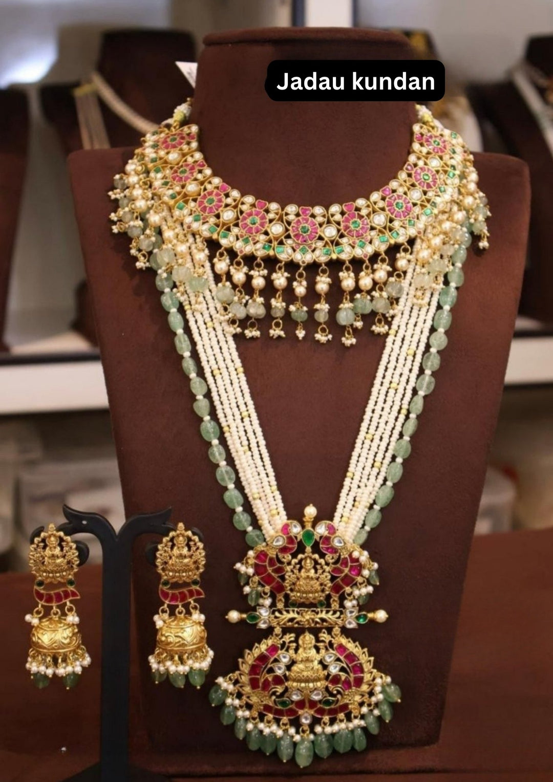 Jadau Kundan Temple Bridal Set s1600051