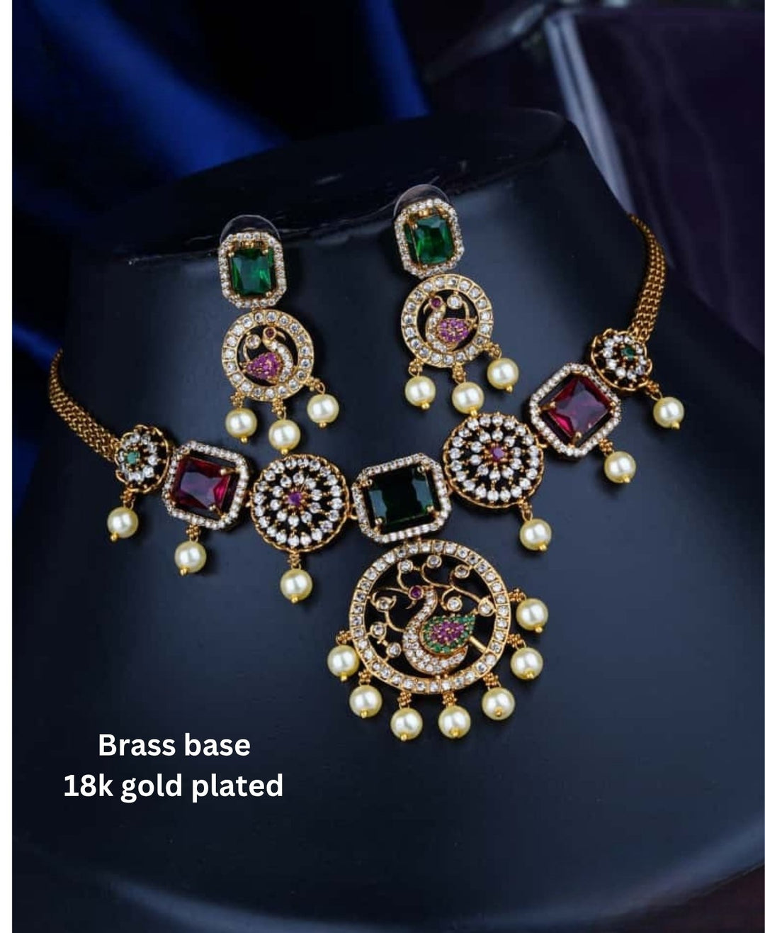 Kundan Necklace with Earrings c107520