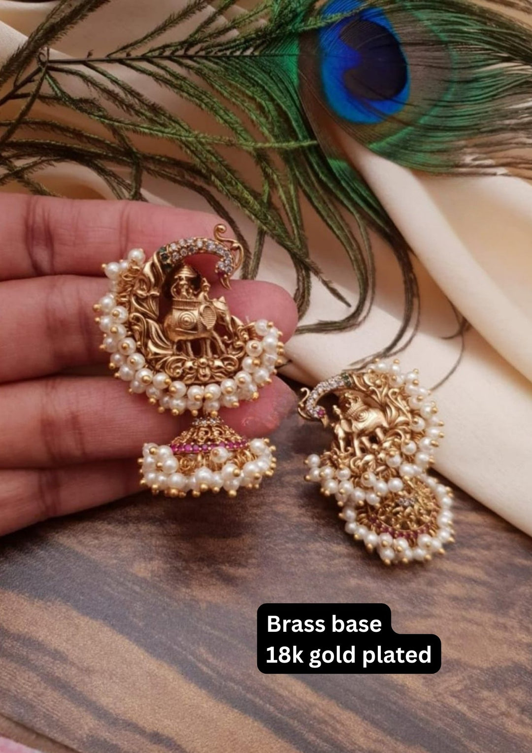 Kundan Antique Temple Earrings g10999
