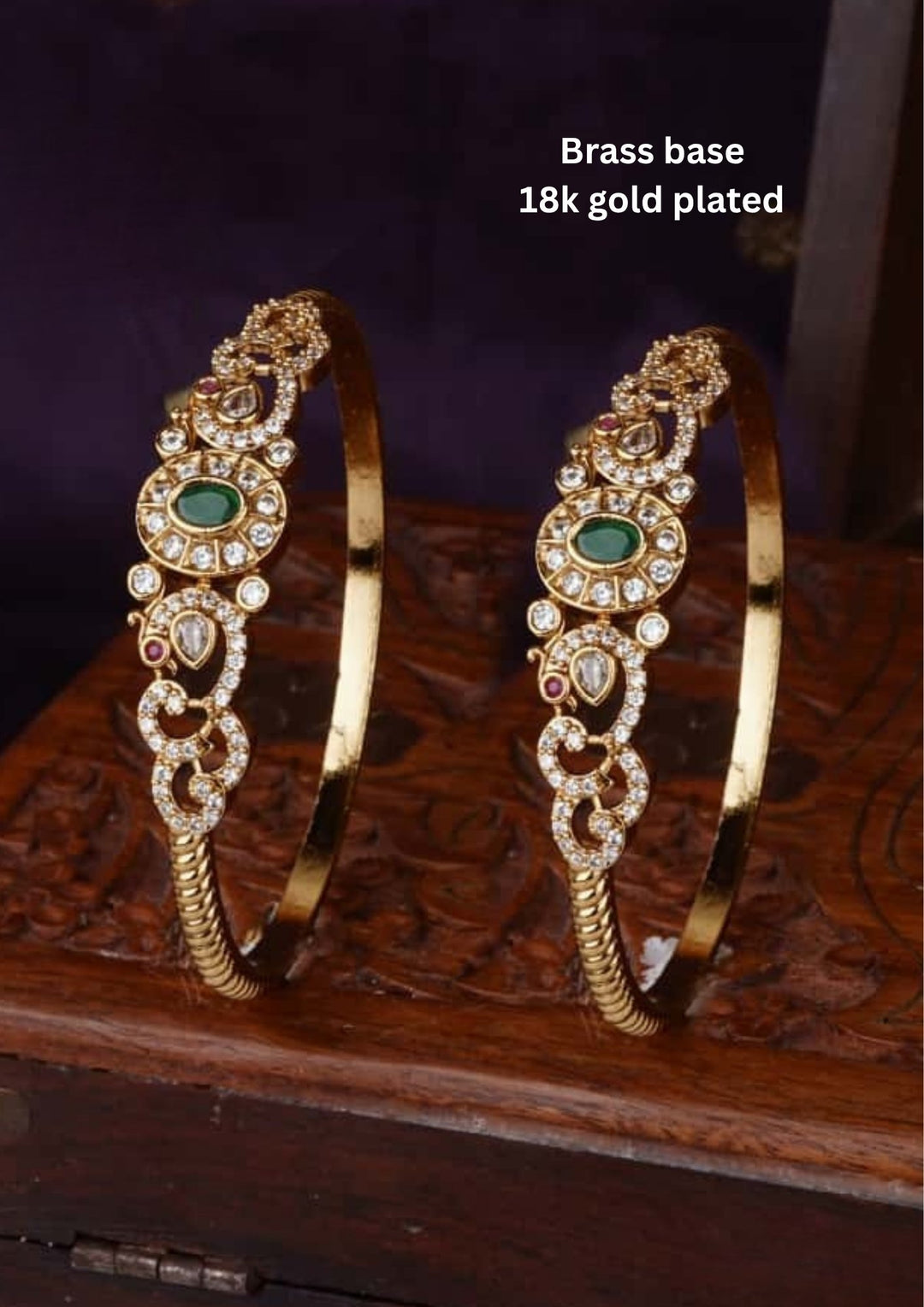Kundan Matt Bangles ( set of 2 ) c104020