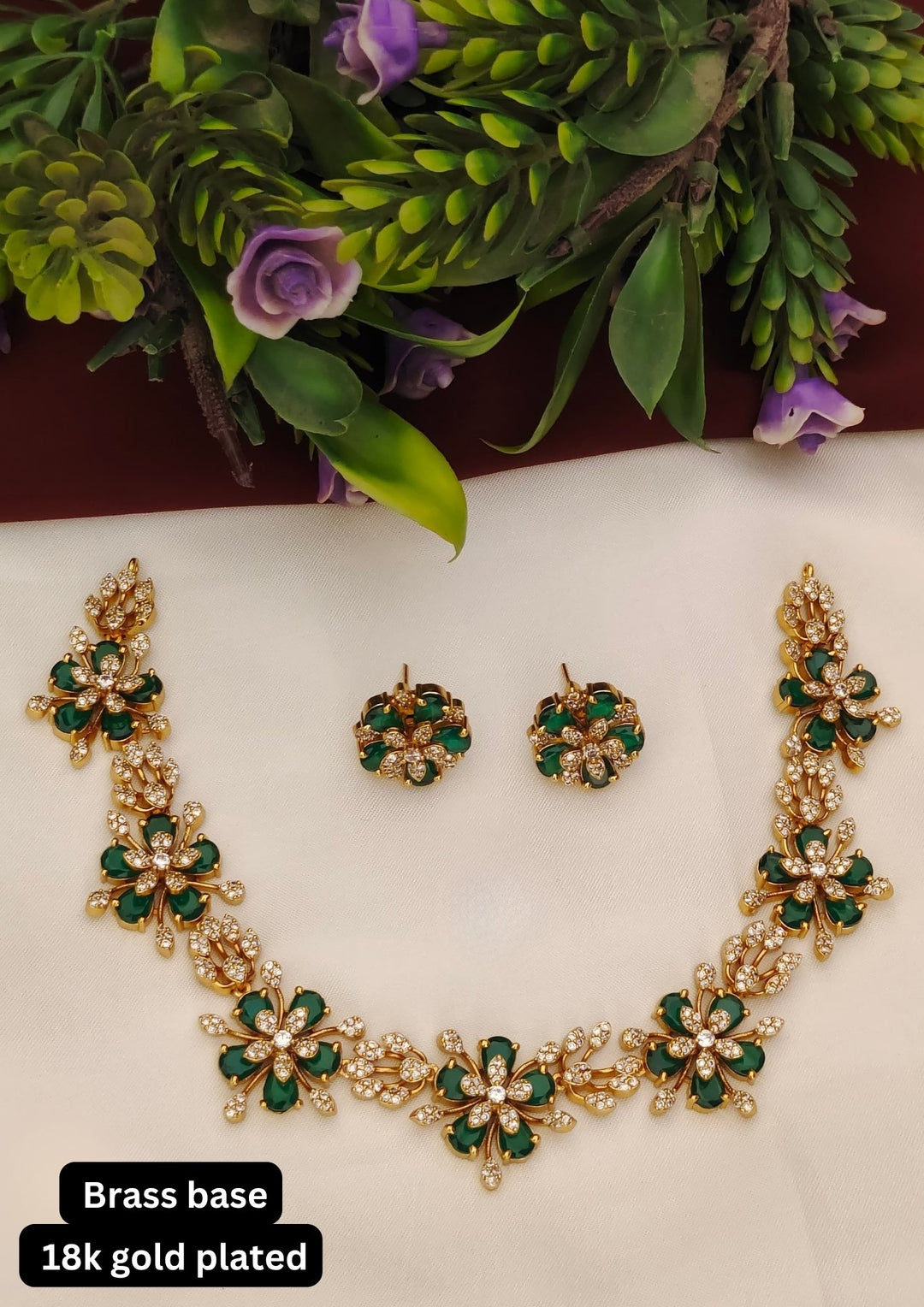 Kundan Necklace with Earrings s 180541