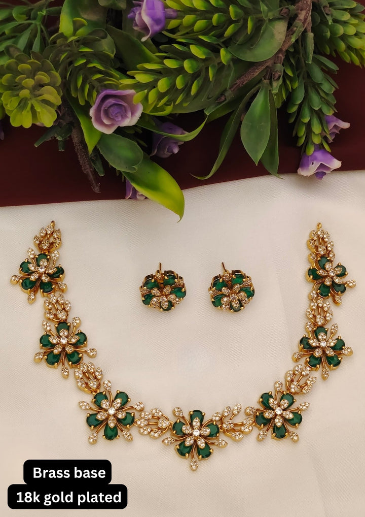 Kundan Necklace with Earrings s 180541