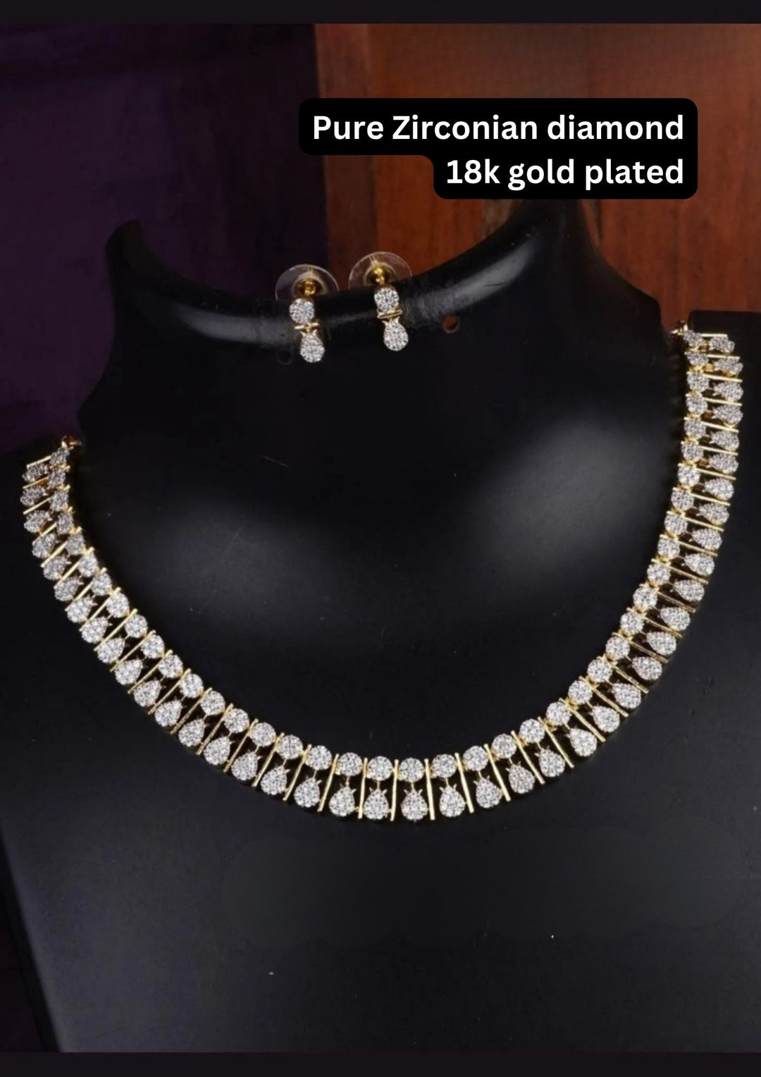 Pure Zirconian Diamond Necklace With Earrings c107520