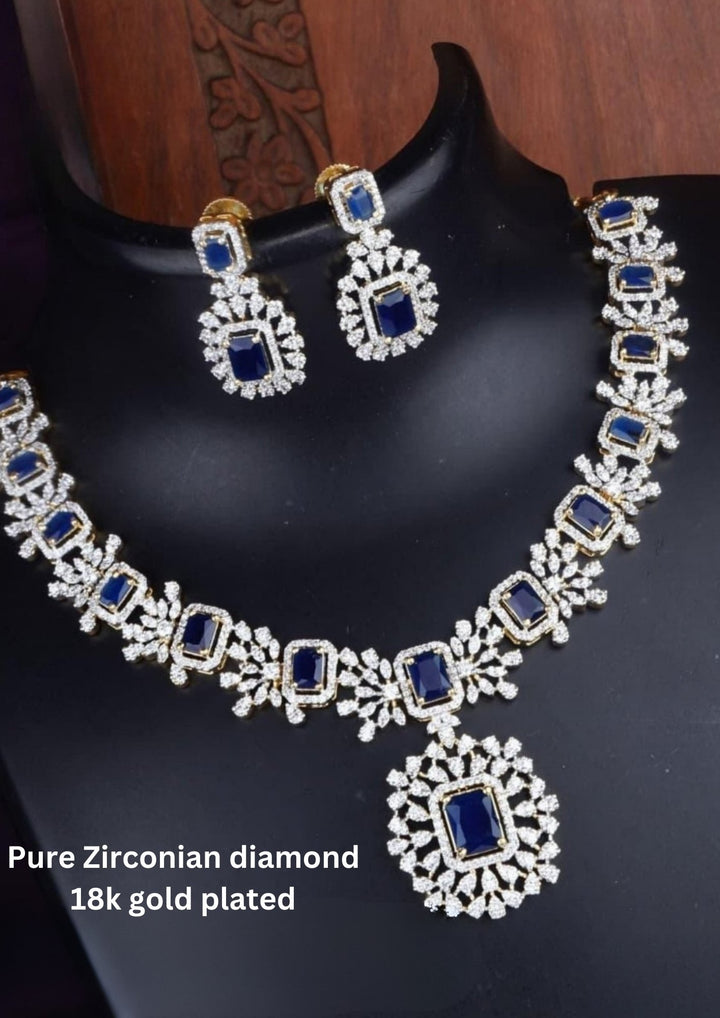 Pure Zirconian Diamond Necklace With Earrings c1013520