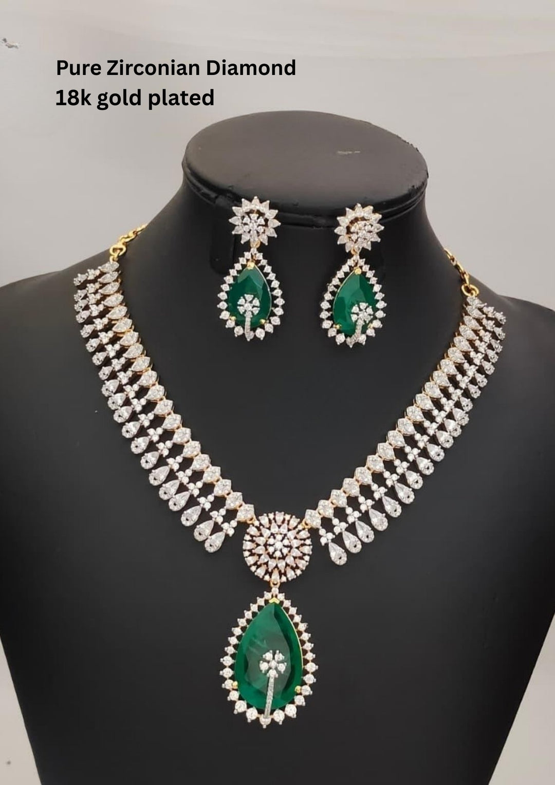 Pure Zirconian Diamond Necklace with Earrings s390053