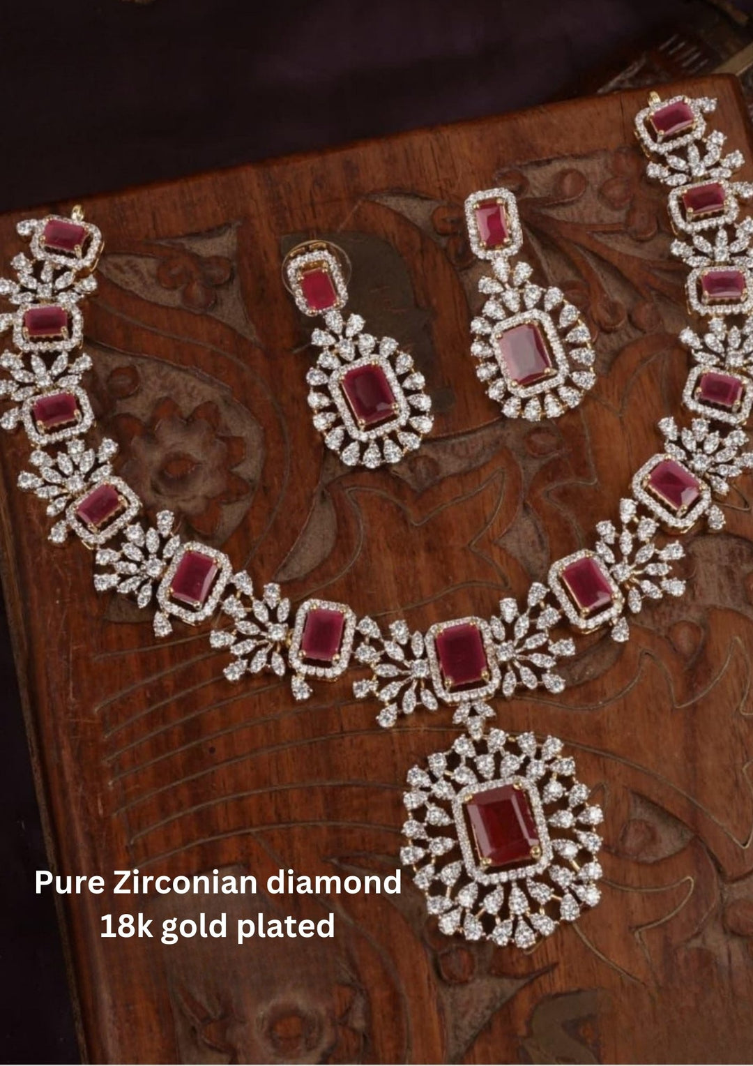 Pure Zirconian Diamond Necklace With Earrings c1013520