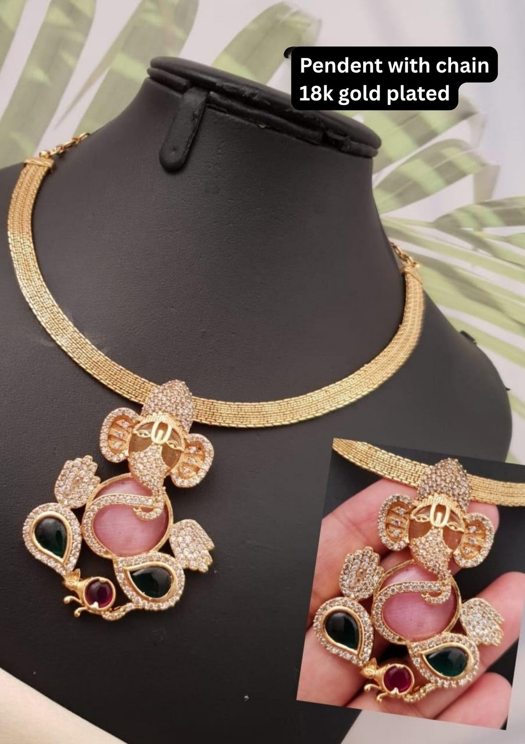 Kundan Temple Detachable pendent Necklace g101820