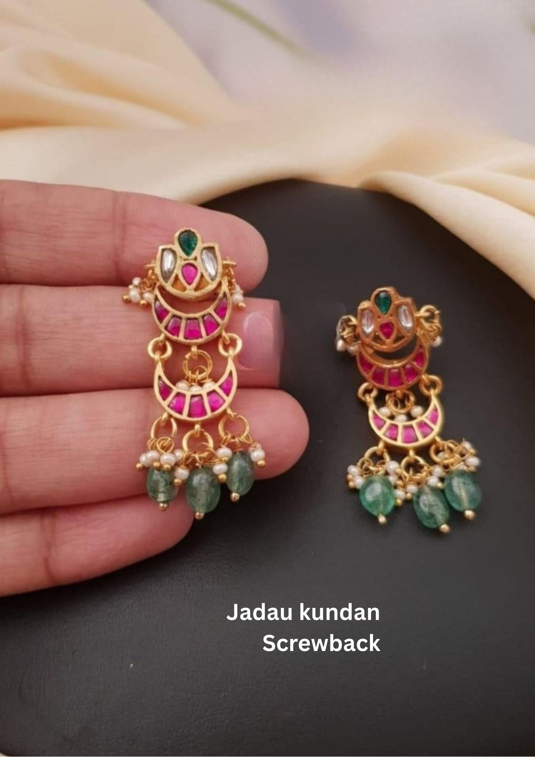 Jadau Kundan Brass Base  Earings g10899