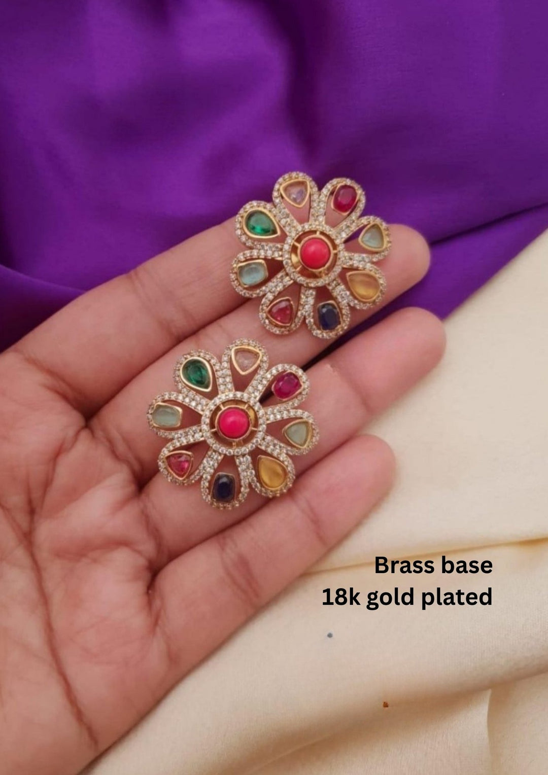 Kundan Brass Base Studs g10699