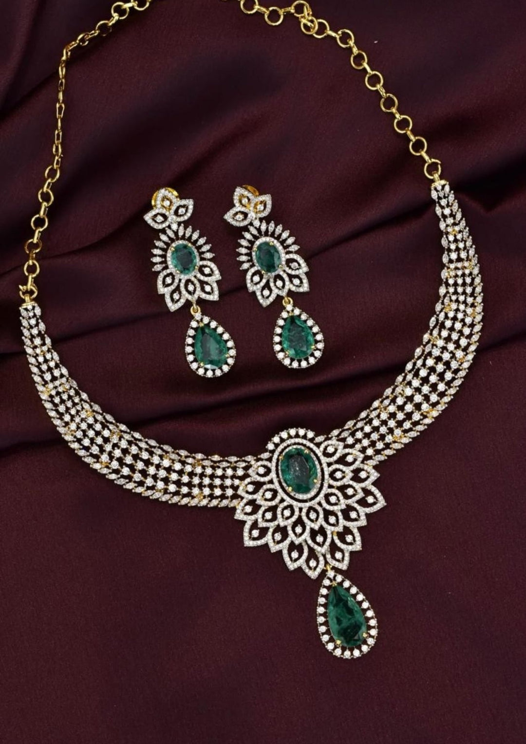 Pure Zirconian Diamond Necklace with Earrings yle750