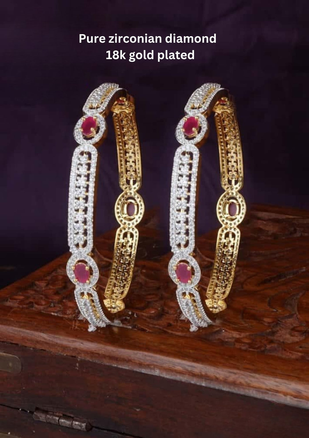 Pure Zirconian Diamond Bangles (set of 2) c107020