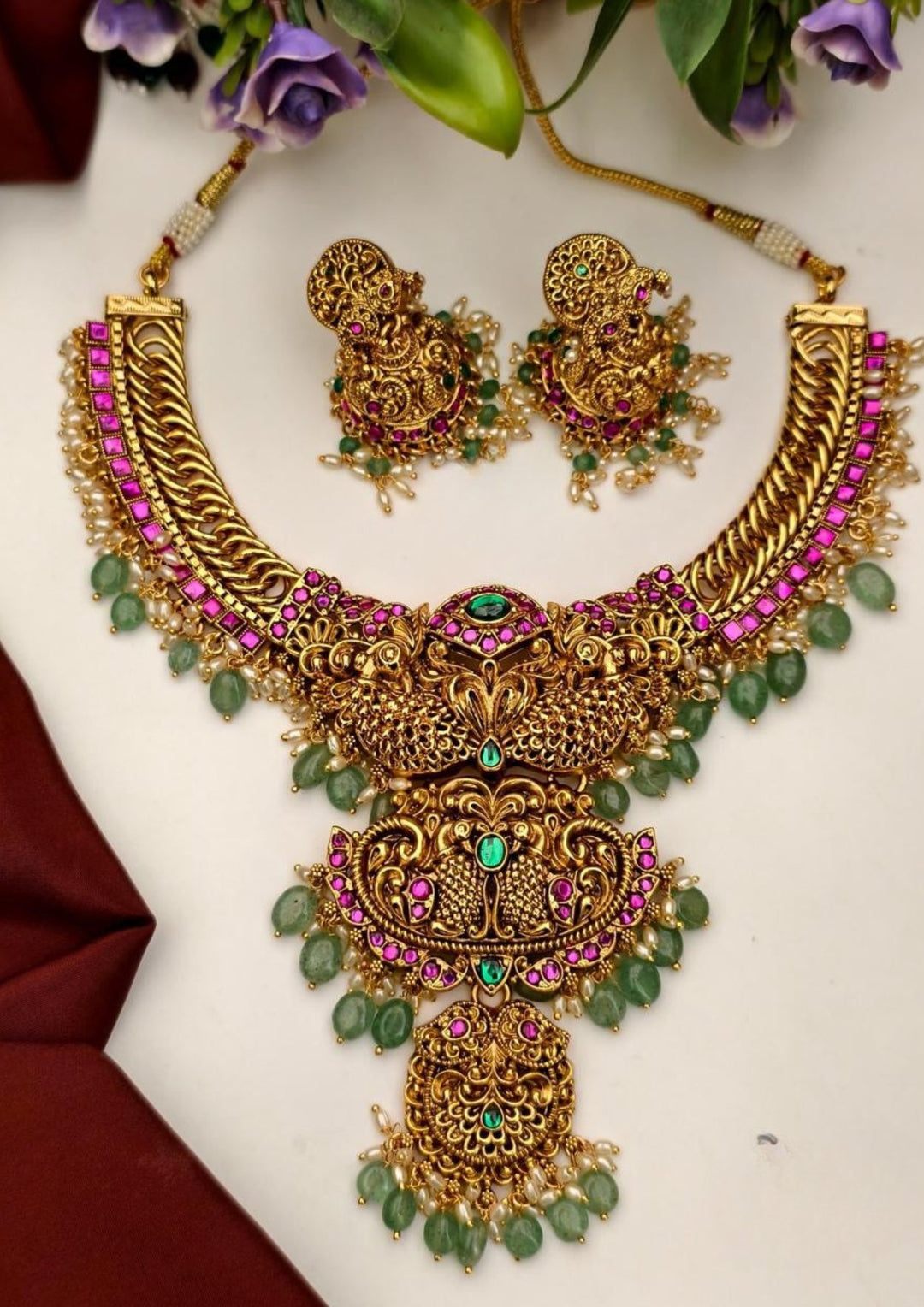 Kundan Necklace With Earrings s 800067