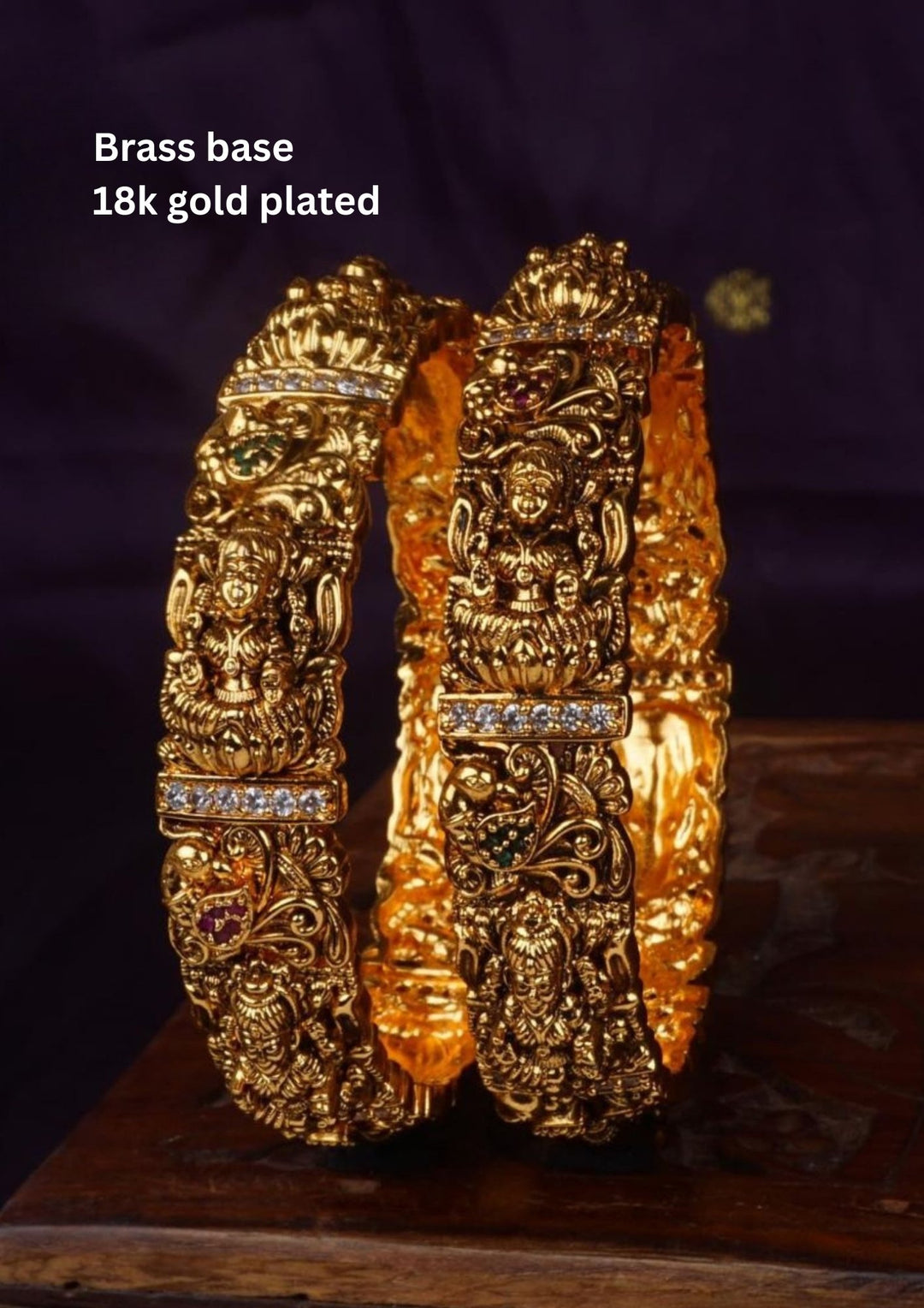 Kundan Stone Temple Jewelry Bangles c 107020 (Set of 2)