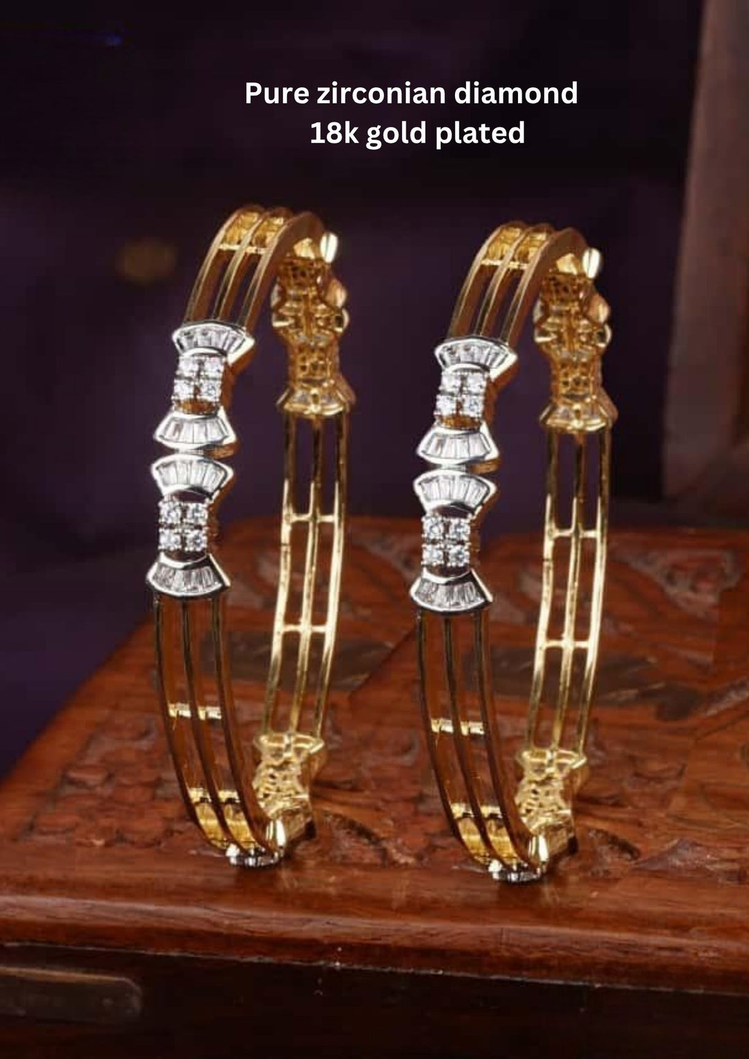 Pure Zirconian Diamond Bangles (set of 2) c105020