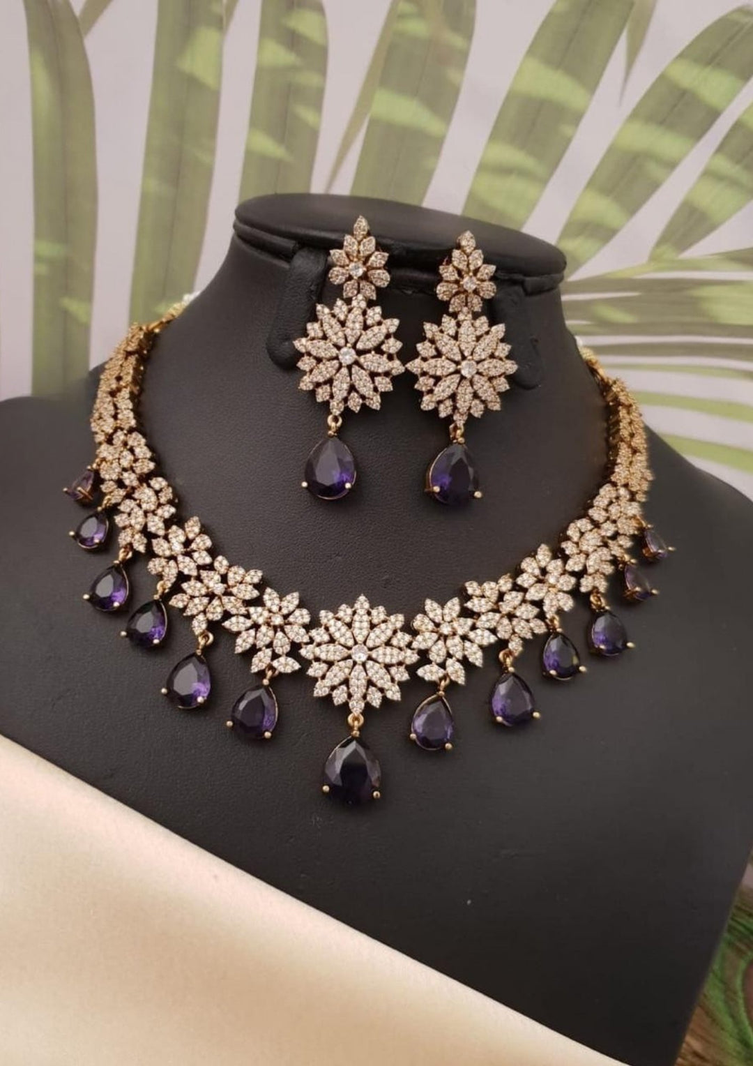 Pure Zirconian Diamond Necklace With Earrings g101850