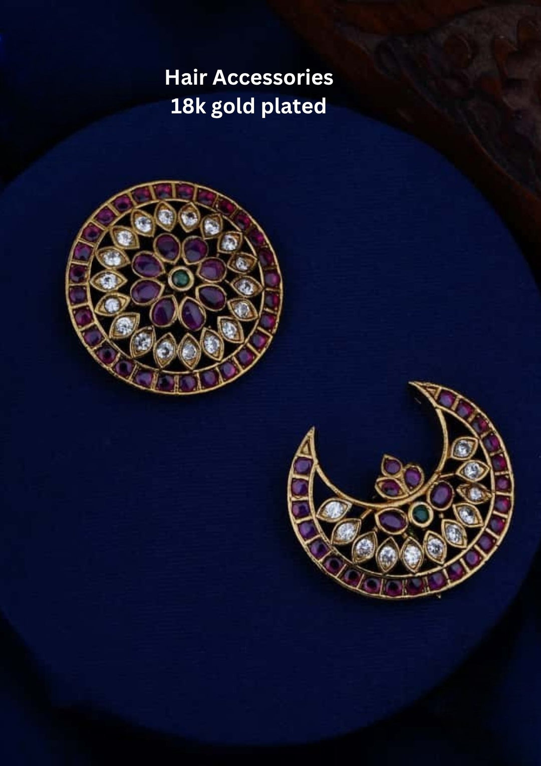 Kundan Sun Moon Hair Accessories c104520