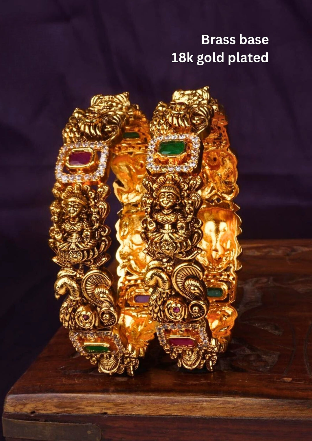 Kundan temple bangles (set of 2) c107020