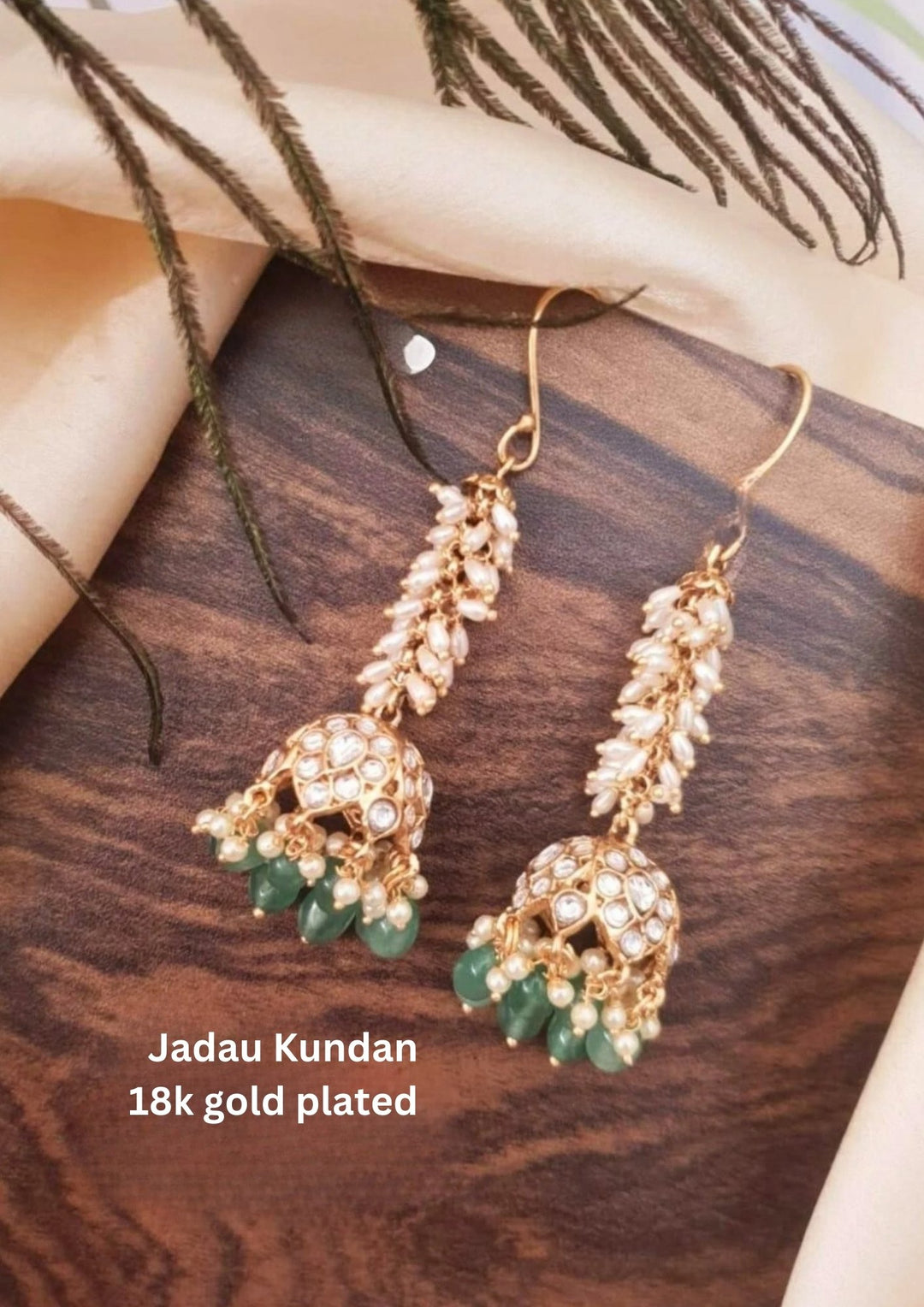 Kundan Brass Base Jhumka g 10899