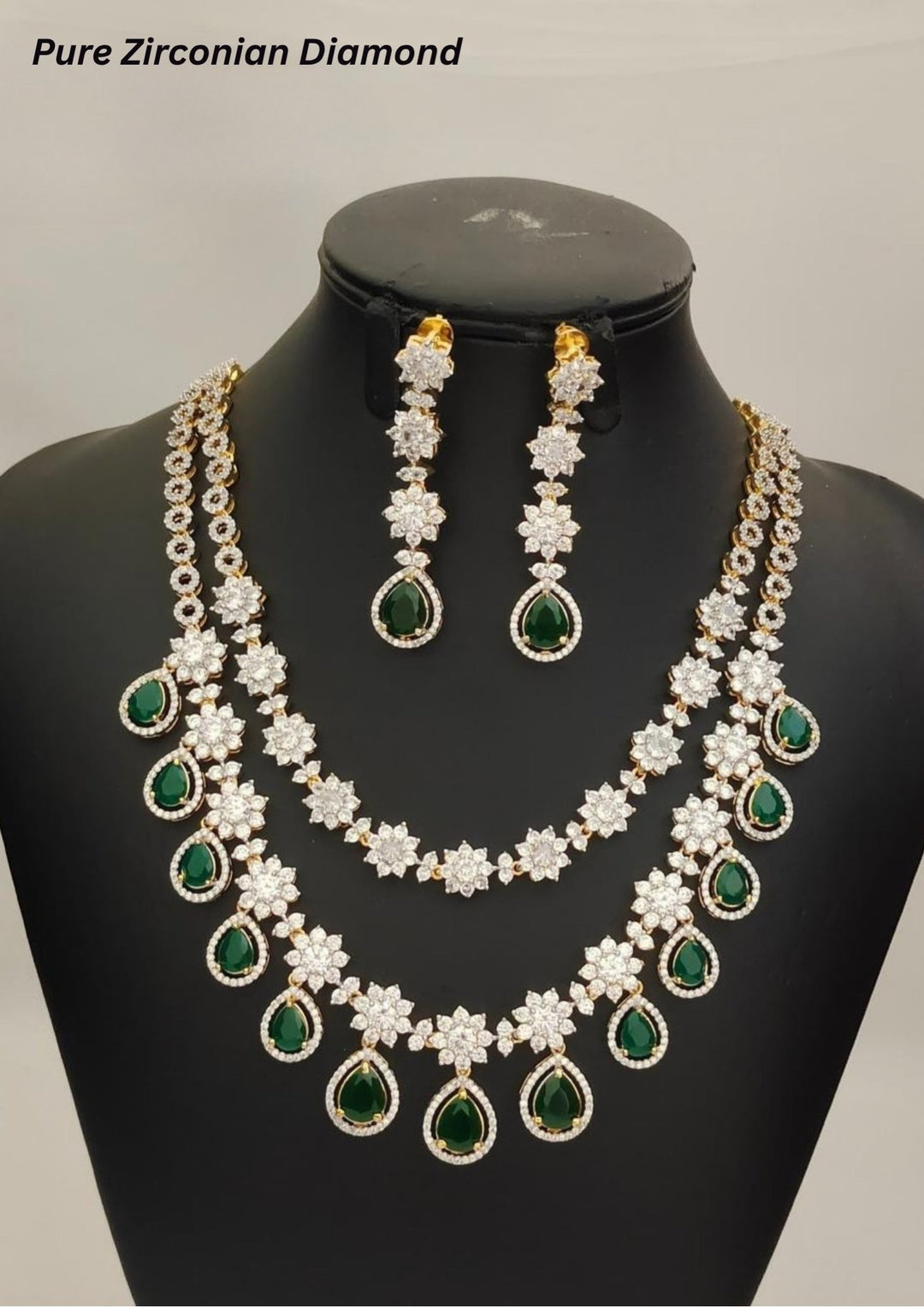 Pure Zirconian Diamond Necklace with Earrings  s 300062