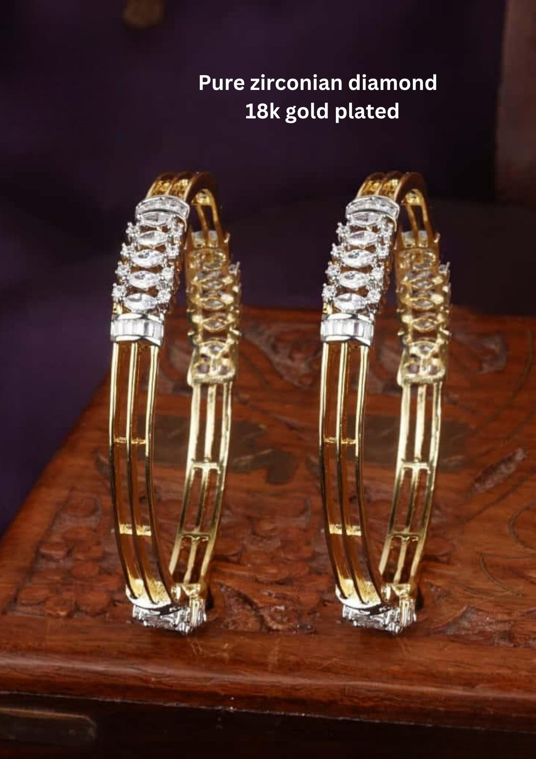 Pure Zirconian Diamond Bangles (set of 2) c105020