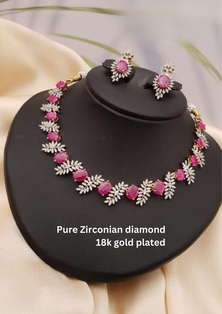 Pure Zirconian Diamond Necklace With Earrings g101080