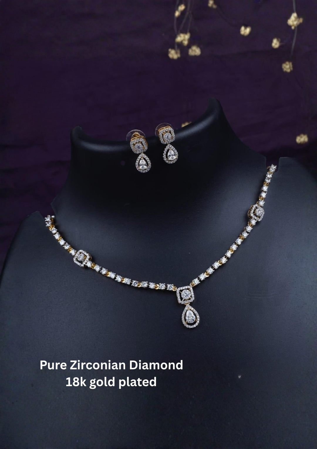 Pure Zirconian Diamond Necklace with Earrings c106020