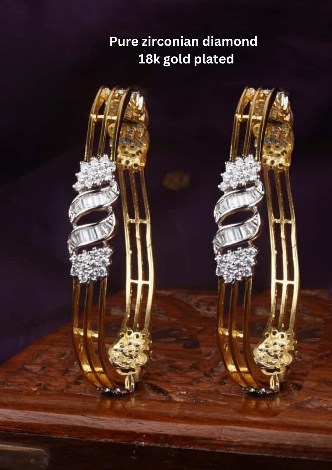 Pure Zirconian Diamond Bangles (set of 2) c105020
