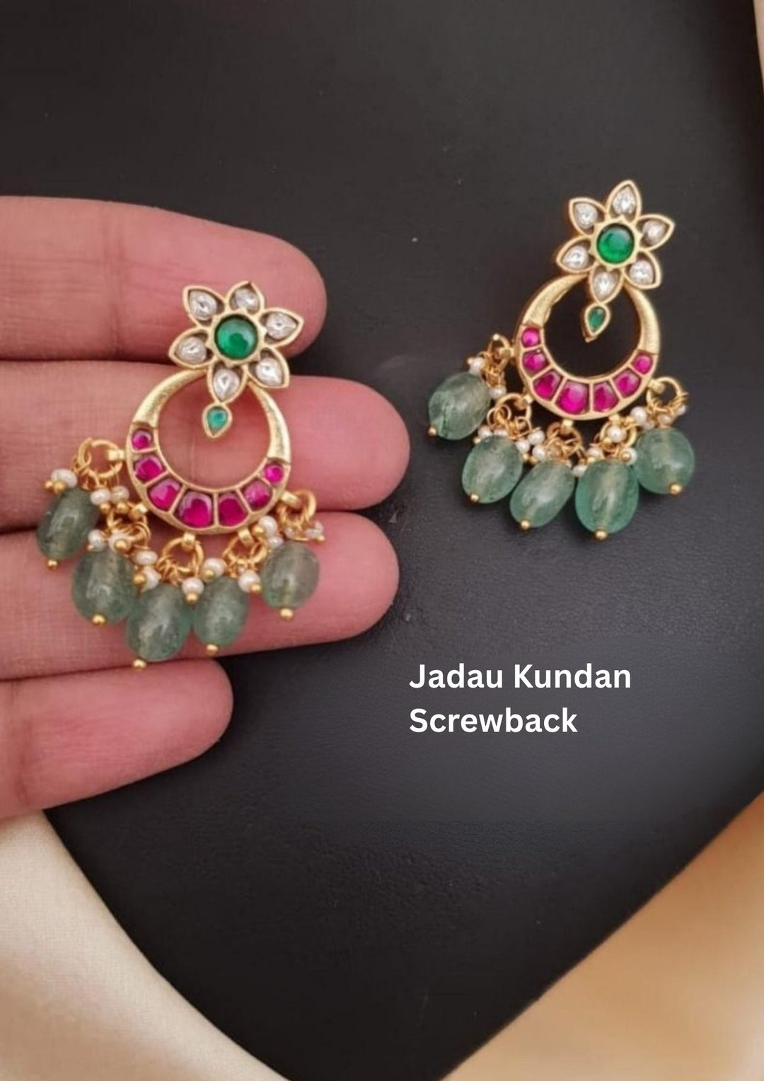 Jadau Kundan Screwback Earrings g 10999